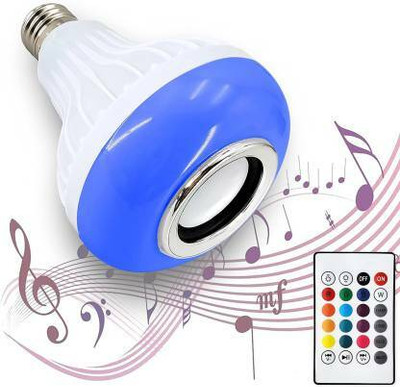 SANVRA LED RGB Bluetooth Speaker Bulb Wireless Music Playing Light Lamp with Remote Controller Light changing bulb 12 W Bluetooth Speaker for Home, Bedroom, Party Decoration and All Smart Bulb SANVRA LED RGB Bluetooth Speaker Bulb Wireless Music Playing Light Lamp with Remote Controller Light changing bulb 12 W Bluetooth Speaker for Home, Bedroom, Party Decoration and All Smart Bulb