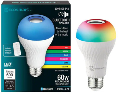Clairbell A114_Wireless Bulb Speaker Bluetooth Light Bulbs Speaker RGB Smart Music Bulb 48 W Bluetooth Party Speaker(Multicolor, 4.1 Channel)