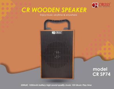 CROSS CR SP-74 20W Wireless Bluetooth speaker wooden body 15H Music Playback time 20 W Bluetooth Party Speaker