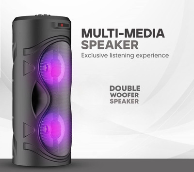 MECKWELL Bluetooth Party Speaker with Wired Mic, BT V5.0, AUX, USB 20 W 20 W Bluetooth Party Speaker(Black, 5.0 Channel)