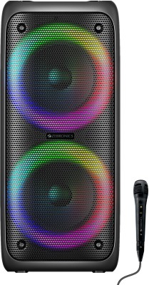 ZEBRONICS Zeb-PSPK 15 (Barrel 200), Karaoke, RGB lights, TWS, Wired Mic, 40 W Bluetooth Party Speaker(Black, Stereo Channel)