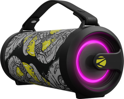 ZEBRONICS Rocket 500, 10 Hour Backup, Built-in Rechargeable Battery, RGB Lights 20 W Bluetooth Home Audio Speaker(Doodle, Stereo Channel)