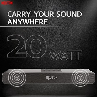 Neuton pro SOUND PLUS (PORTABLE HOME TV) Dynamic Thunder Soundbar 20 W Bluetooth Party Speaker(Black, 5.0 Channel)