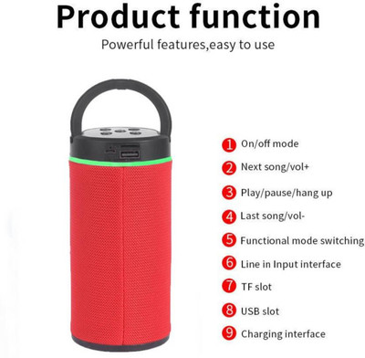 SSVOCATIONPOINT Wirless Hifi Sound R-14P with Google Assistant Smart Speaker(Red)