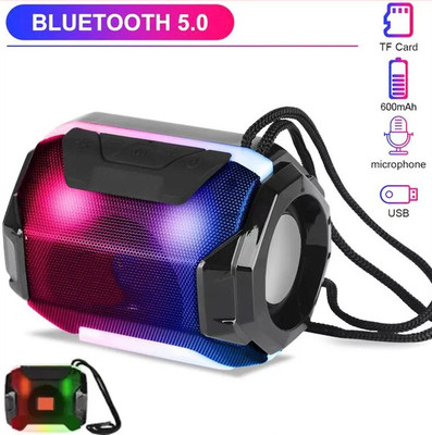 F FERONS Powerpact bass & stereo audio color changIng led Light wireless portable FRK-162 3 W Bluetooth Speaker(Black, 5.0 Channel)