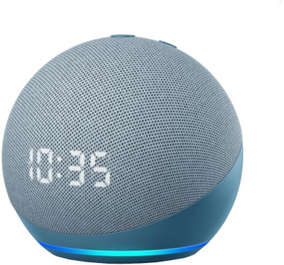 Alexa Amazon Echo Dot 4th Gen with clock | LED display with Alexa Assistant Smart Speaker(Blue)