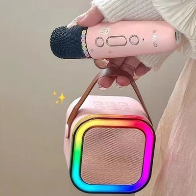 roxfire K12 Kids Karaoke Microphone Speaker Machine Bluetooth-Compatible. with Google, Alexa & Siri Assistant Smart Speaker(Multicolor)