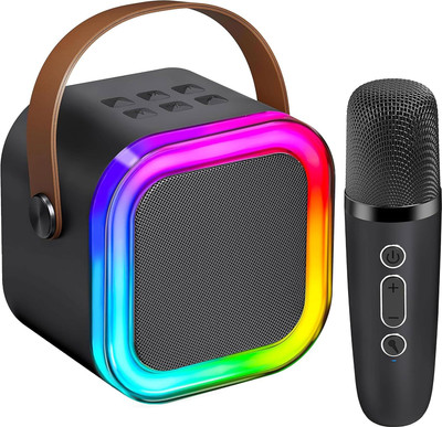 Desk Karaoke Machine for Kids Adults, Mini Portable Bluetooth speaker with Google, Alexa & Siri Assistant Smart Speaker(Black)