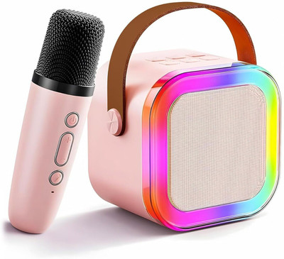 TechElectro K12 Mini Karaoke Toy Speaker with Wireless Microphone. with Google, Alexa & Siri Assistant Smart Speaker(Multicolor)