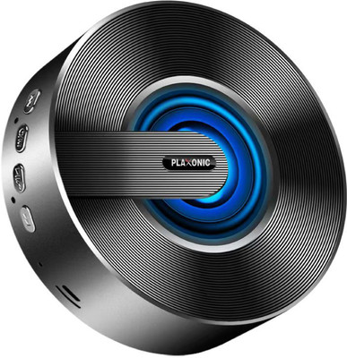 Plaxonic Sound Drum With Rich Bass,12Hrs Playtime, Portable Bluetooth Speaker ,RGB Light with Google Assistant Smart Speaker(Black)