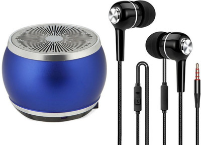 SSVOCATIONPOINT Combo Pack Thunder Sound Mini Speaker , SD Card Support With Sound Earphone 1.2M with Google Assistant Smart Speaker(Multicolor)