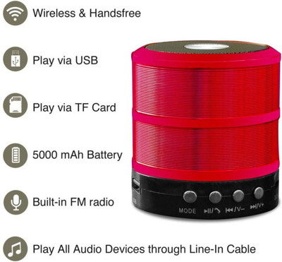 SSVOCATIONPOINT Hifi High Sound Wireless Bluetooth Speaker with Google Assistant Smart Speaker(Red)