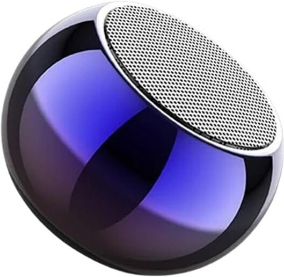 laxmi gold Portable Wireless HiFi Outdoor Round Small Steel Stereo Bluetooth Mini Speaker with Google Assistant Smart Speaker(Metallic Blue)