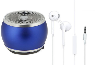 SSVOCATIONPOINT Combo Pack Good Sound Mini Speaker SD Card Support With Good Sound Earphone 1.2M with Google Assistant Smart Speaker(Multicolor)