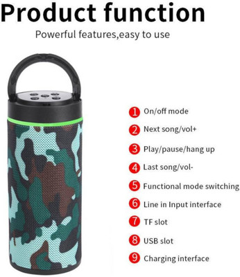 SSVOCATIONPOINT AR-102P Hifi Sound 1200mAh battery with Google Assistant Smart Speaker(Army , Grey)