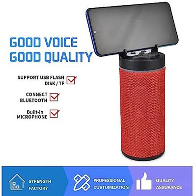 Treadmill KT-125 5W 2.1 Channel Portable LED Light Bluetooth Speaker with Siri Assistant Smart Speaker(Red)