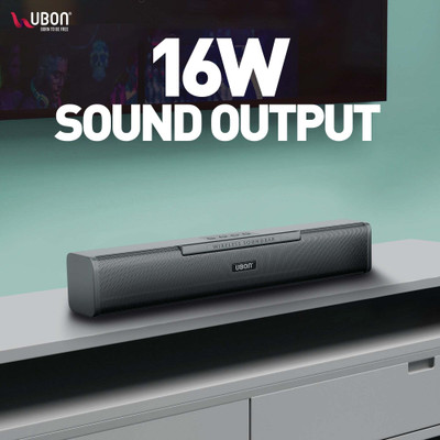 renotch UBON SP-80 Super Bass 16 W Bluetooth Soundbar(Black, Stereo Channel)