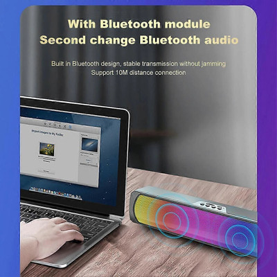 renotch Ubon Badshaah SP-60 With Powerful Bass 20 W Bluetooth Soundbar(Black & RGB Lights, Stereo Channel)