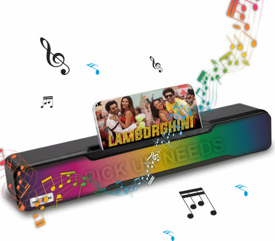 Pick Ur Needs Wireless Soundbar Speaker With RGB Light 1500mAh 7Hrs Playtime USB/Aux/TF card 10 W Bluetooth Soundbar(Black, 5.0 Channel)