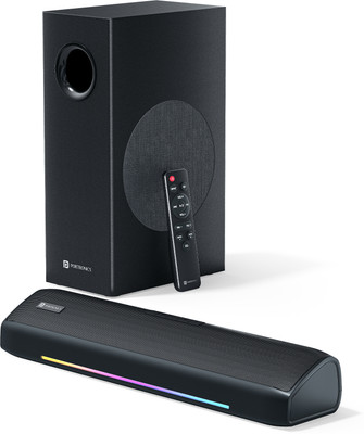 Portronics 100W Zuno Compact Bluetooth Soundbar With Deep Bass, 2.1 Channel Home Theatre 100 W Bluetooth Soundbar(Black, Stereo Channel)