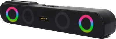 ME&U jukebarpro BT soundbar 10 hour Play time RGB light 2000 mah battery USB FM TWS 25 W Bluetooth Soundbar(Black, 2.0 Channel)