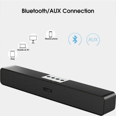 ZWOLLEX Future High quality Wireless TV Soundbar Home Theater Audio 3D Surround SoundBar 10 W Bluetooth Soundbar(Black Wall Computer TV Desktop USB Speakers U Disk AUX i,, 2.0 Channel)