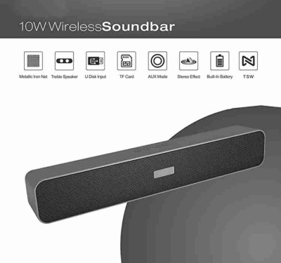 BK Star MK+(PORTABLE HOME TV SOUNDBAR)DynamicThunder Sound 10W Bluetooth Soundbar(Black) 10 W Bluetooth Soundbar(Black, 5.2 Channel)