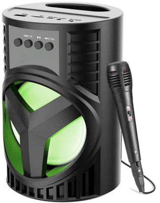 Techobucks Wireless Speaker Thunder High Bass Powerful Audio With (Karaoke MIC) 10 W Bluetooth Studio Monitor(Black, 5.0 Channel)