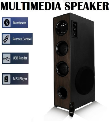 liluns Speaker Ultra Loud Stereo sound Bluetooth Speaker 100 W Bluetooth Tower Speaker(Black, 3 Channel)