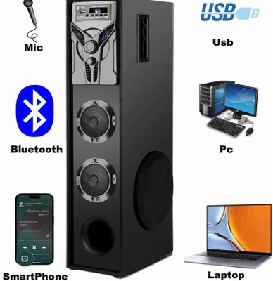 QuillQuarry Q-84743 Tower Speaker/Home Theatre With Subwoofer, Karaoke Support Aux, FM, USB 100 W Bluetooth Tower Speaker(Black, 4.2 Channel)