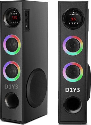 D1Y3 Multimedia Dj Box Music System Home theatre 120 W Bluetooth Tower Speaker(Black, 2.0 Channel)