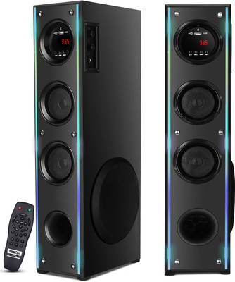 Xhimdun Beats Bluetooth Supporting Tower Speaker | USB, AUX, LCD Display 120 W Bluetooth Tower Speaker(Black, Stereo Channel)