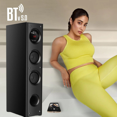 ultiads KJ6 Wireless Bluetooth Speaker With USB /FM 100 W Bluetooth Tower Speaker(Black, 3 Channel)