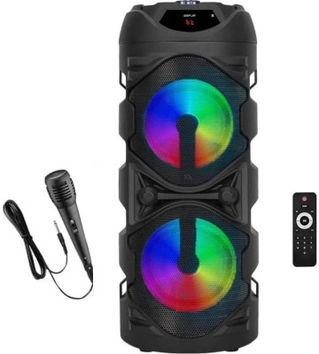 LIMBRO home Theatre TWS Mode FM USB AUX BLUETOOTH KARAOKE WIRED MIC RGB LIGHT 1000 W Bluetooth Tower Speaker(Black, 2.0 Channel)