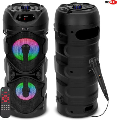 ME&U New Partymate TWS WITH FM USB AUX BLUETOOTH KARAOKE WIRED MIC RGB LIGHT 40 W Bluetooth Tower Speaker(Black, 2.0 Channel)