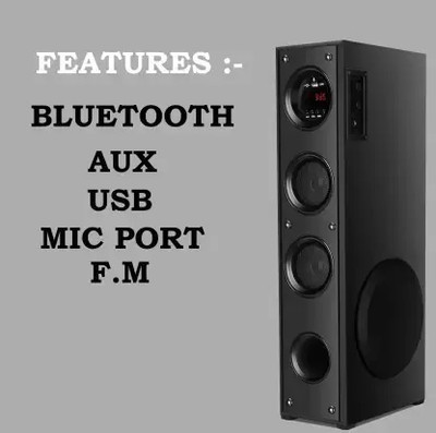QuillQuarry NHG-78 100 W Bluetooth Tower Speaker(Black, 3 Channel)