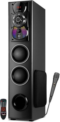 TECNIA Atom 1108 Bluetooth Tower Speaker with Karaoke Mic 80 W Bluetooth Tower Speaker(Grey, 2.1 Channel)