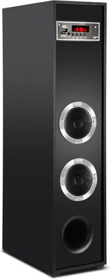 RZG R-2002 Mini Dj Home theater system 120 W Bluetooth Tower Speaker(Wooden Black, 3 Channel)