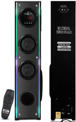 QuillQuarry D-88 Wireless Bluetooth Speaker With LED ,USB &FM 120 W Bluetooth Tower Speaker(Black, 4.2 Channel)