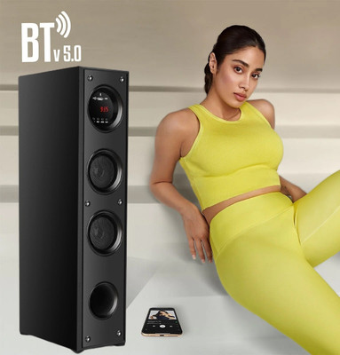 Quaranel Speaker With Mic Super Bass Bluetooth With usb/fm/tf card 100 W Bluetooth Tower Speaker(Black, 3 Channel)
