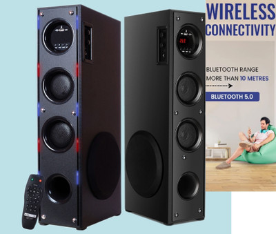 Yoment HY Bluetooth Music System Home theater 100 W Bluetooth Tower Speaker(Black, 3 Channel)
