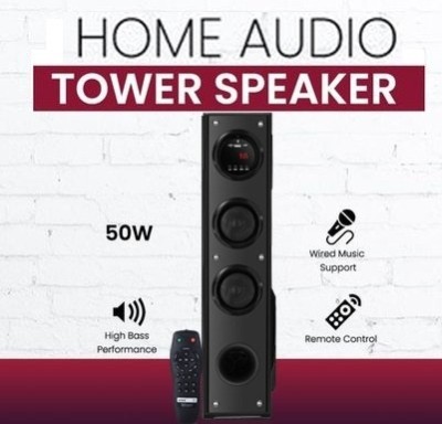 Quaranel HI BASS BLUETOOTH outdoor speakers 100 W Bluetooth Tower Speaker(Black, 3 Channel)