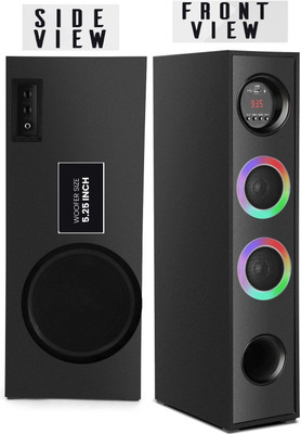 QuillQuarry Multimedia wireless bluetooth with led ring light USB With FM 140 W Bluetooth Tower Speaker(Black, 5.1 Channel)