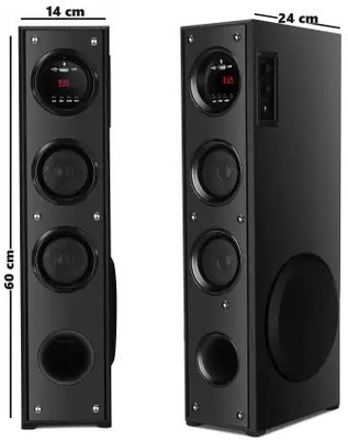 Quaranel KM-0I Wireless Bluetooth Speaker With USB /FM 100 W Bluetooth Tower Speaker(Black, 3 Channel)