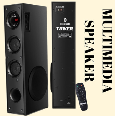 Quaranel JD-943/J Tower Multimedia Speaker System Remote Control 100 W Bluetooth Tower Speaker(Black, 3 Channel)