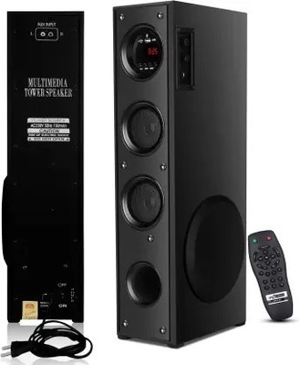 QuillQuarry D-87 Wireless Bluetooth With LED ,USB &FM 120 W Bluetooth Tower Speaker(Black, 4.2 Channel)