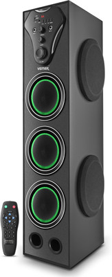 Vemax Micra 5.0 Wireless Bluetooth Double Woofer 150W Double Karaoke MIC USB FM 150 W Bluetooth Tower Speaker(Black, 5.1 Channel)