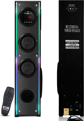 RZG 120W Wireless Bluetooth Tower Speaker 120 W Bluetooth Tower Speaker(Black, 2.1 Channel)