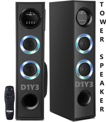 D1Y3 Multimedia Dj Box Music System Home theatre 120 W Bluetooth Tower Speaker(Black, 2.0 Channel)