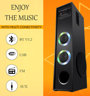 querial Multimedia Dj Box Music System Home theatre 80 W Bluetooth Tower Speaker(Black, 3 Channel)